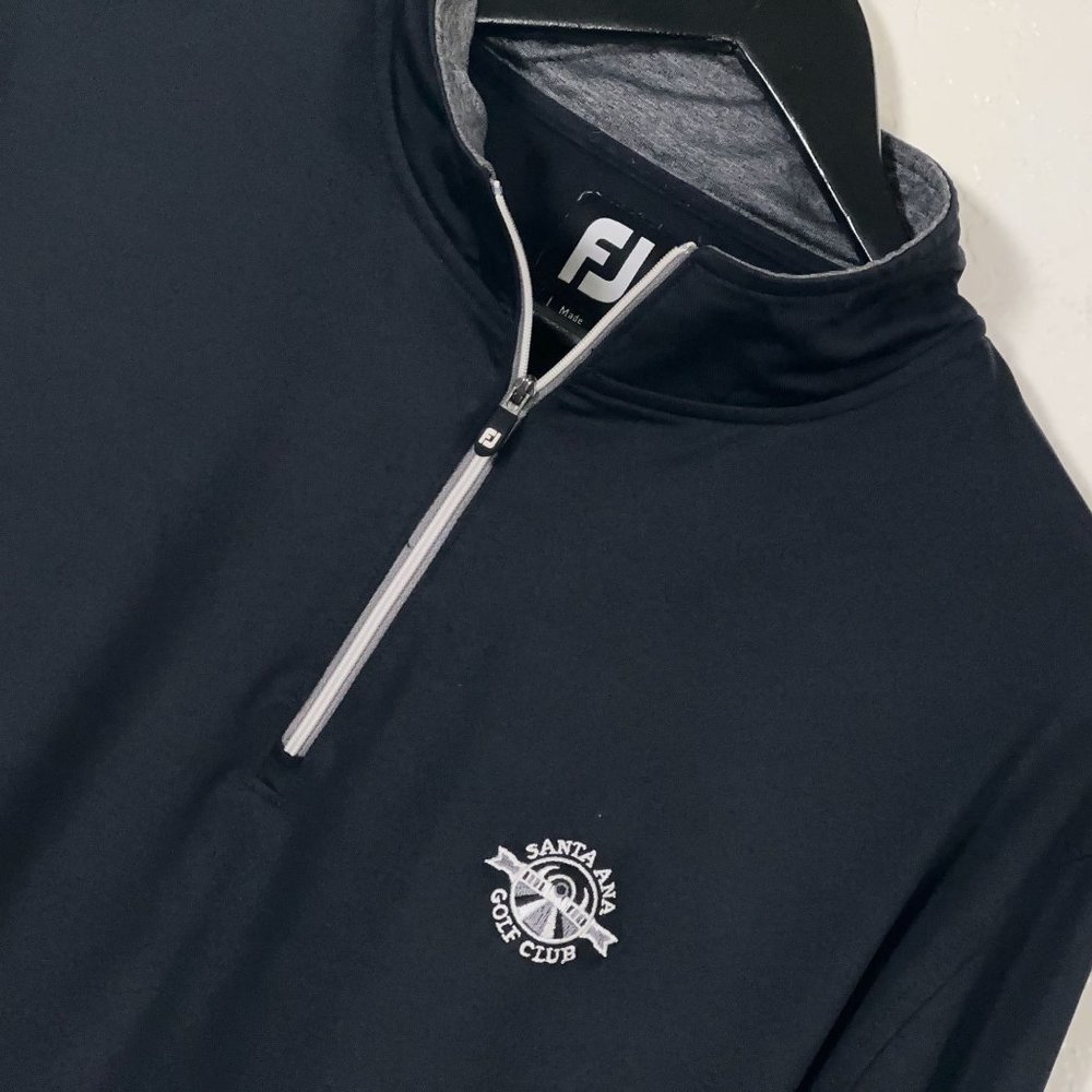 Footjoy Performance 1/2 Zip Pullover in Black Cobranded Men's Large Santa Ana GC